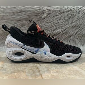 Nike Black Athletic Shoes with White and Blue Accents